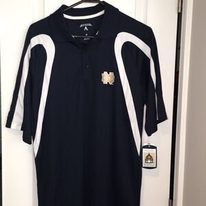 New Mens Blue/ White Notre Dame Fighting Irish Golf Polo Shirt M BCS Playoffs
